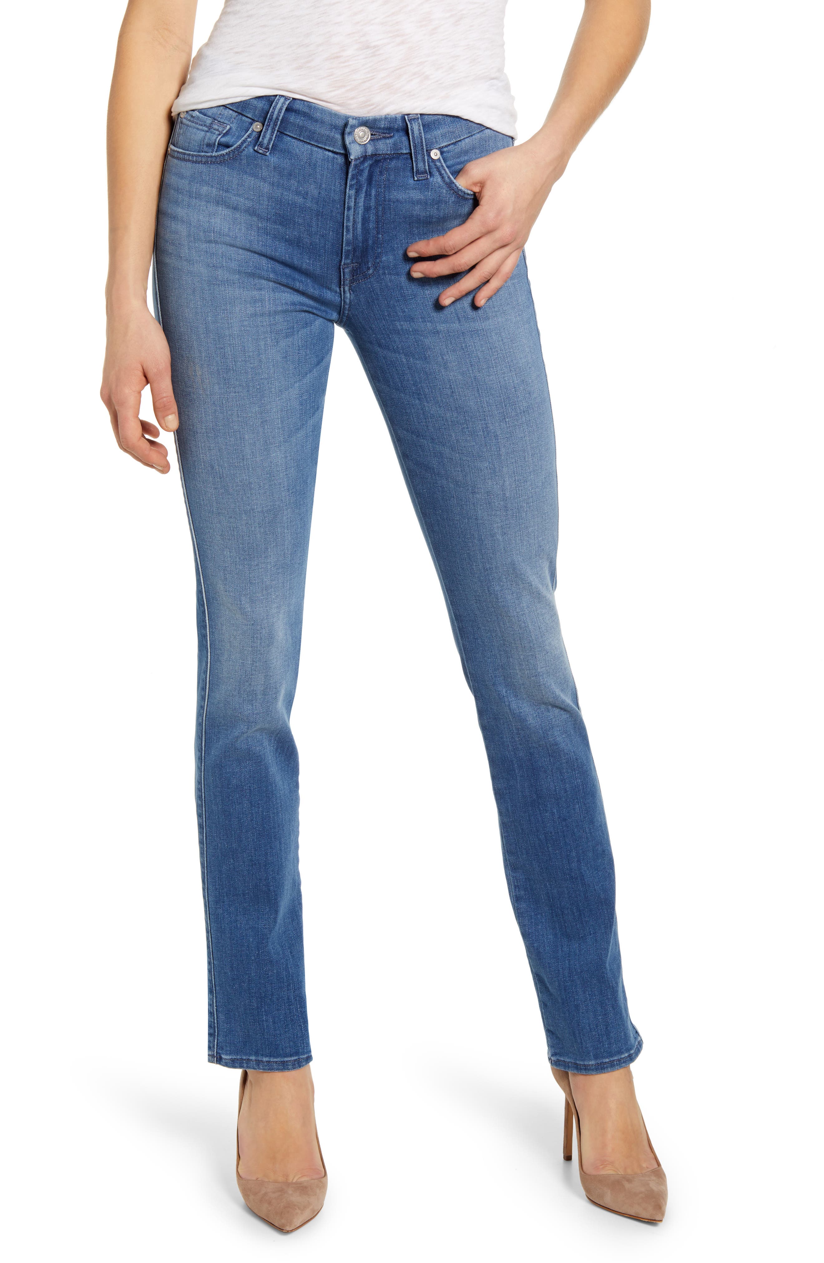 7 For All Mankind Womens Denim Ankle Straight Leg Jeans 